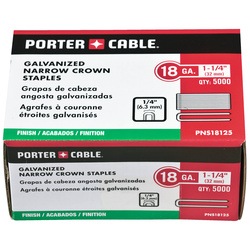 Porter Cable - 114 in 18 Ga Narrow Crown Staple 2500 Count - PNS18125