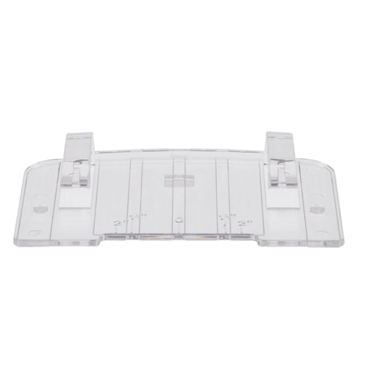 A clear plastic accessory part with measurement markings, likely used as a guide or cover for a PORTER-CABLE tool or equipment.