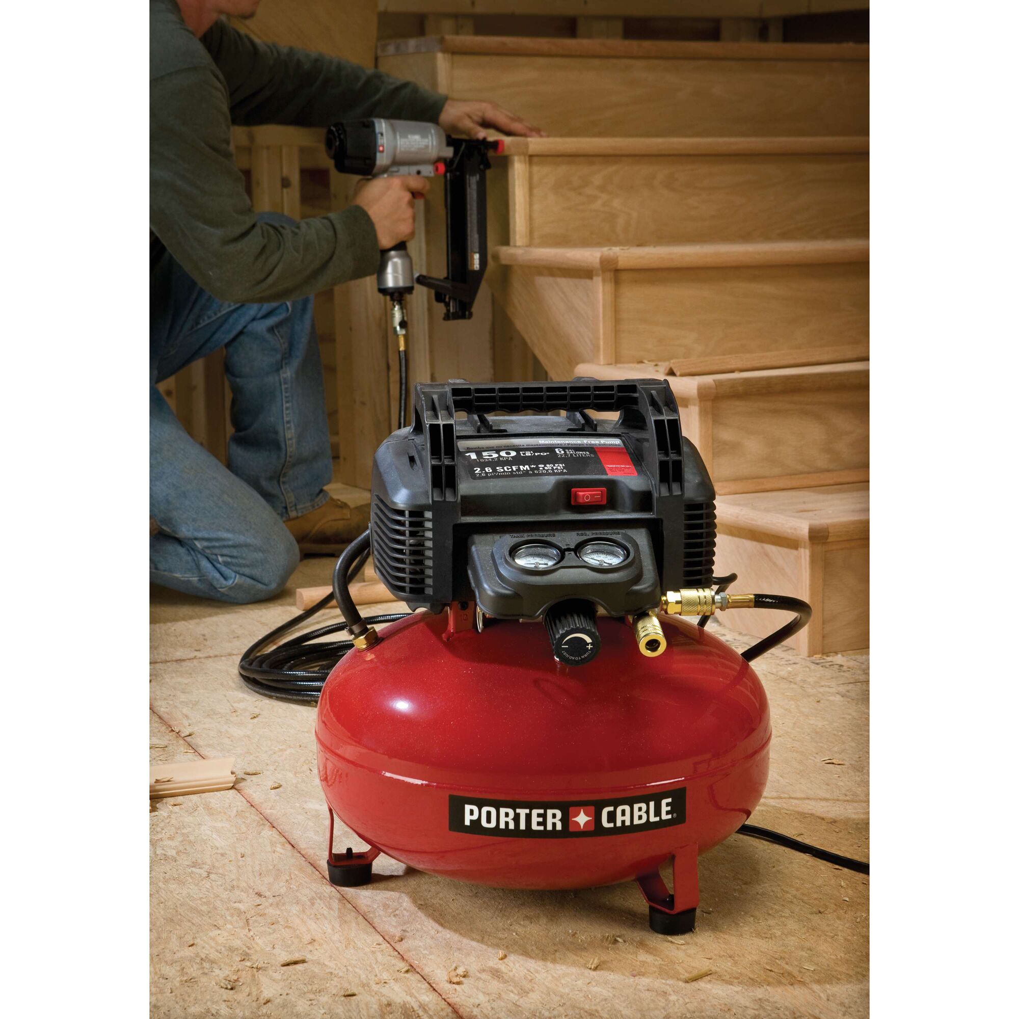 6-Gallon Oil-Free Pancake Compressor | PORTER-CABLE