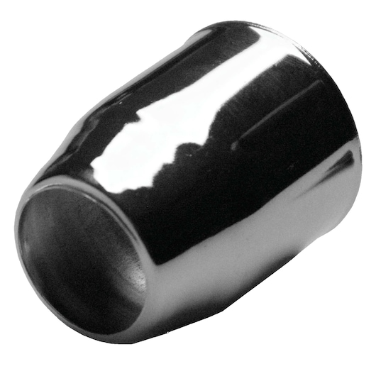 A close-up image of a shiny metal nozzle, likely used as an accessory for a heat gun or similar tool.