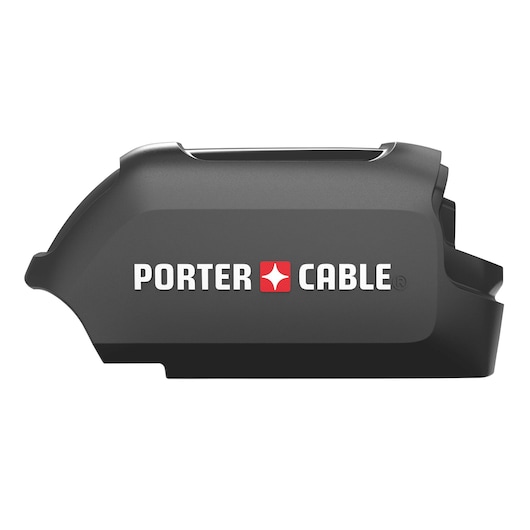 A black PORTER-CABLE branded battery pack, model PCC798B, shown on a white background.