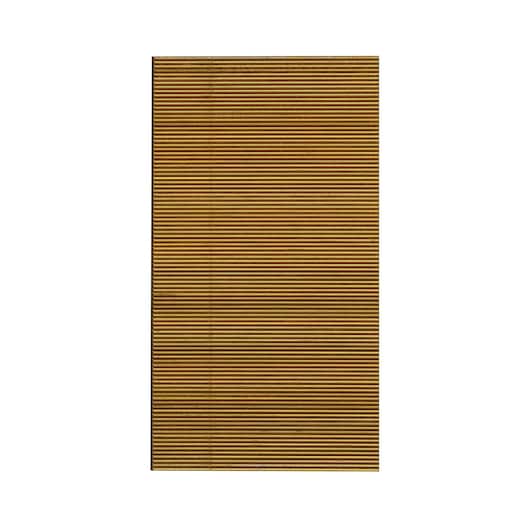 A close-up view of a rectangular sheet containing rows of gold-colored photography nails or pins aligned evenly in parallel lines.